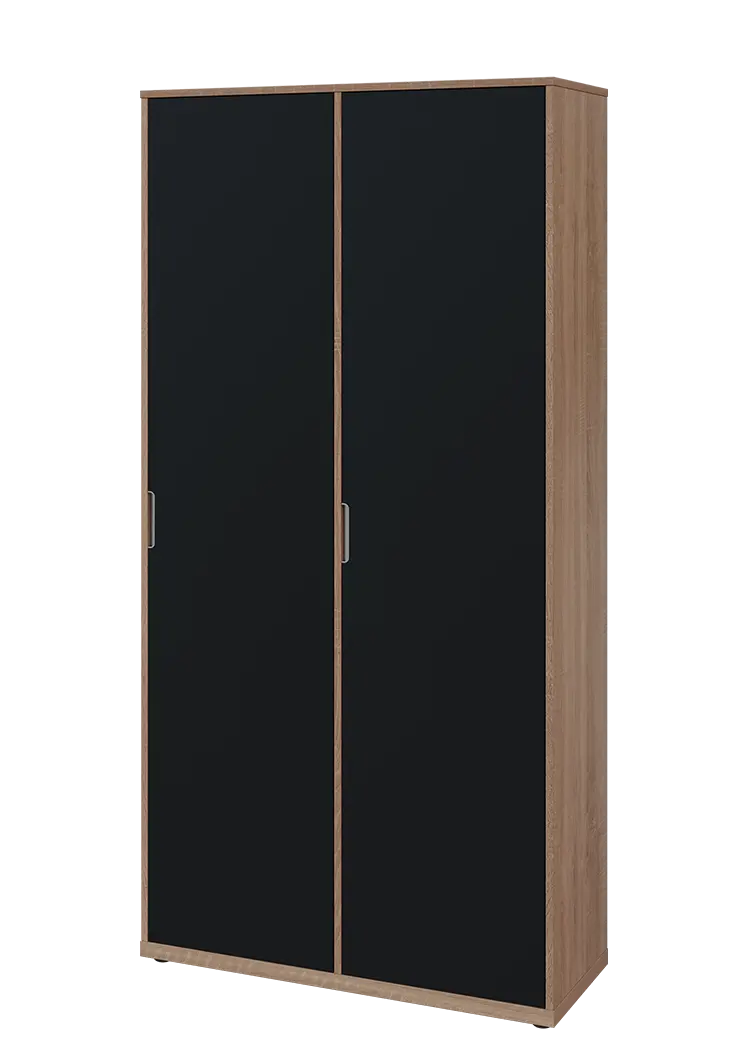 KSR6-81 P skříň šatní, 2x výsuvné ramínko, 2053x1022x400 mm, provedení pravé, dub bardolino/černá